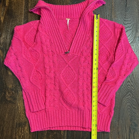 Free People Driftwood Cable Polo Sweater - Picture 5 of 8